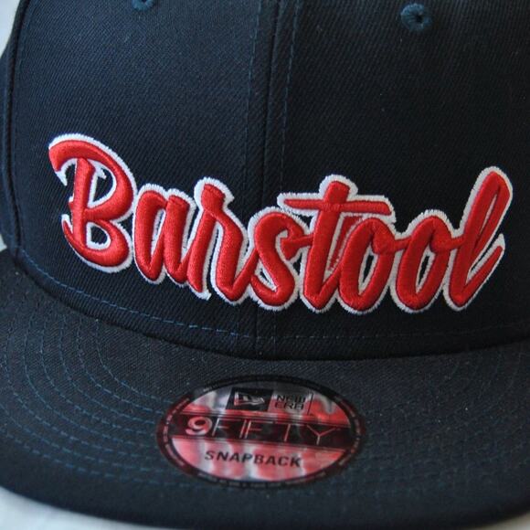 Barstool Sports New Era Navy Blue & Red Snap Back Hat (New w/ Tag) - Picture 2 of 9